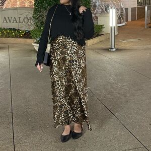 Leopard Print Maxi dress with cropped sweater